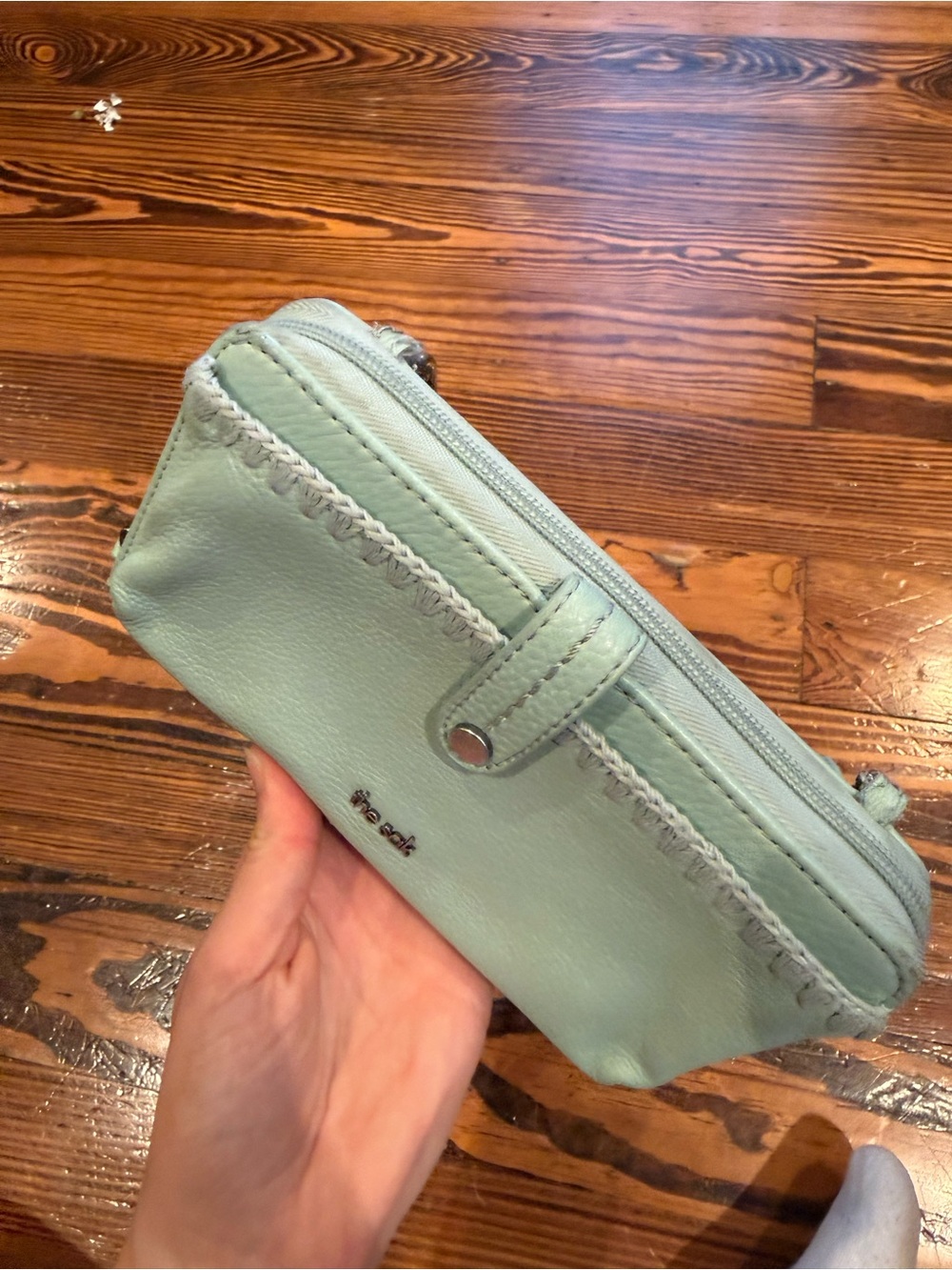 The Sak Mint Green Leather Crossbody Wallet - Picture 5 of 7